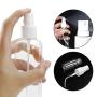 Spray Bottles, 3.4oz/100ml Clear Reusable Bottles, Empty Fine Mist Plastic Mini Travel Bottle Set, Small Refillable Liquid Containers with 2 Funnels-2 Spray head-16 Labels-A Pair of Gloves (6 Pack)