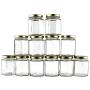 6-Ounce Hexagon Glass Jars (12-Pack); Empty Hex Jars w/Gold Lids for Party Favors, Jams, Samples & More