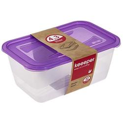 keeeper Food Box Fredo Fresh 4,3L Rectangle in Purple, Polypropylene 29 x 19 x 12 cm