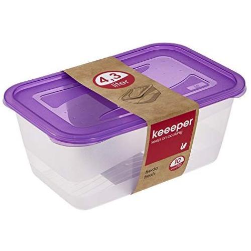 keeeper Food Box Fredo Fresh 4,3L Rectangle in Purple, Polypropylene 29 x 19 x 12 cm