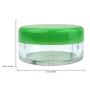 (Quantity: 50 Pieces) Beauticom 5G/5ML Round Clear Jars with GREEN Lids for Scrubs, Oils, Toner, Salves, Creams, Lotions, Makeup Samples, Lip Balms - BPA Free