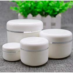 6PCS 50ML/1.7OZ White Plastic Jar With White Inner Liners And Dome Lids Refillable Make-up Cosmetic Container Empty Face Cream Lip Balm Lotion Storage Jars Pot Case