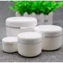 6 PCS 50 ml/1,7 oz Weiße Kunststoffbehälter mit weißen Innenfächern und Dome-Deckeln – Wiederverwendbare Make-up-Kosmetikbehälter, leere Cremabehälter, Lippenbalsam-, Lotion-Aufbewahrungskrüster, Behältnisse