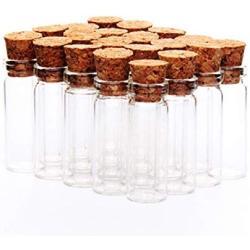 6Pcs 1028Mm 2.5Ml Glass Bottles Wishing Bottle Empty Sample Storage Jars With Cork Stoppers Transparent