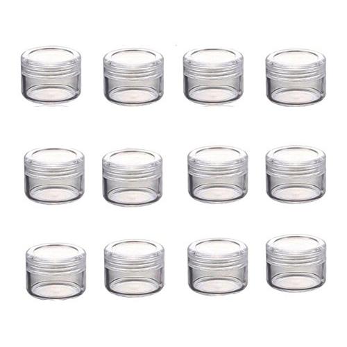 5G Plastic Travel Cosmetic Sample Containers-Empty Jars Small Round Bottles Face Cream Lip Balm Cosmetic Lotion Pot (Transparent) (25PCS)