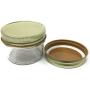 4 oz Mason Jar Clear Round Regular Mouth in Case of 12 (12 Pack) by Packaging For You (Gold)