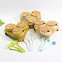 DUDDP Storage Spice lar set Spice jar with Rack Melamine Seasoning Box Set, Spice Container, Sturdy & Stylish, Kitchen Supplies Storage Container Pots with Spoons (Color : Blue)