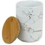 Rabinyod Bulan Marble Ceramic Kitchen Food Storage Canister with Bamboo Lid White and Large Rabinyod Bulan Marble Ceramic Kitchen Food Storage Canister with Bamboo Lid White and Large