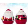 Amosfun 2pcs Christmas Santa Claus Spice Jar Seasoning Pots Salt Sugar Pepper Box Kitchen Condiment Storage Container Christmas Holiday Party Supplies Favors