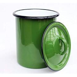 DanDiBo Storage tin 665Z Tin 19 cm enamelled 1,75 L. Bowl Cottage Style Flour tin Enamel (green)