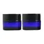2PCS 30ml/1oz Leere, Nachfüllbare Blaue Glascreme-Behälter mit Liner und Schwarzer Schraubdeckel – Tragbarer Reise- und Aufbewahrungsbehälter für Creme, Lippenbalsam, Lidschatten