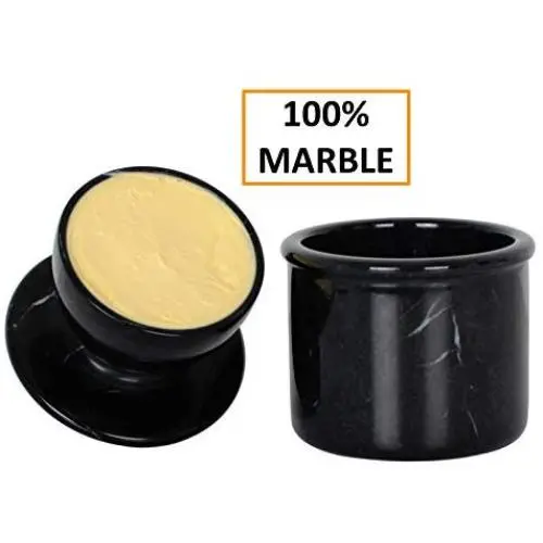 Handgemachte Marmorknopf für Butter – Küchenbehälter, Butterhalter, Schöpflöffelhalter – ohne Keramik, ohne Plastik. Schwarze Küchengläser.