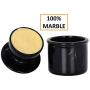 Butter Dish Cover Pot Handmade Marble Butter Storage Crock Keeper for Kitchen - Non Ceramic Non Plastic - Used as Utensil Holder and Deep Covered Butter Churn Kitchenware Jar Container (Black)