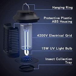 Bug Zapper Waterproof Outdoor/Indoor-Fly Traps Patio Insects Killer-Bug zapper-Mosquito eradicator-electric- 4200V High Powered Electric Mosquito Killer,Mosquito Attractant Trap，Uva Mosquito Lamp Bulb