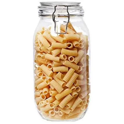 Clear Glass Candy Jar with Lid - Wide Mouth Preserving Jar Cookie Container Tea Storage Canisters Food Storage Container (2000 ML/67.6OZ)