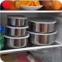 yanQxIzbiu Food Storage Container, 5Pcs/Set Stainless Steel Airtight Food Storage Container Preservation Box Case, Non Toxic, Easy to Clean, Portable Design