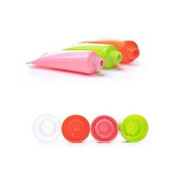 24PCS 5ML/0.17OZ Refillable Empty Plastic Soft Tube Conditioner Shampoo Facial Clean Vials Jars Pot Container for Cosmetic Makeup Lotion Hand Cream Travel Sample Trial Packing(Random Color)