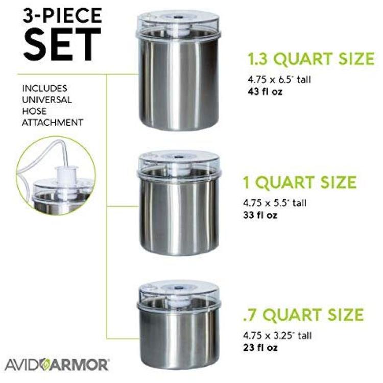 Avid Armor 3-Piece Food Vacuum Canister Set