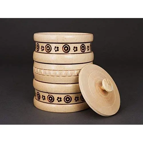 Wooden Handmade Storage Jar for Loose Products Kitchen Tools and Equipment Wooden Handmade Storage Jar for Loose Products Kitchen Tools and Equipment