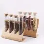 1.4x 8.32inch Test Tube Can 4 Pack Glass Storage Jars + Wooden Display Rack 45ml Clear Candy Tubes With Sealed Bamboo Lids for Sugar, Coffee Baking Supplies