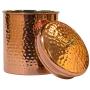 Denmark Artisinal Collection Copper Plated Stainless Steel Kitchen Canisters Storage Bowls with Mirrored Hammer Finish, 79 Ounce Covered Storage Canister