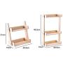 Wooden Spice Rack Bottle Jars Holder Countertop Storage Cabinet Organizer Free Standing with 2/3-Tier Storage Shelf for Kitchen Bathroom Bedroom(2 Tiers)
