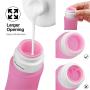 Flexzion Squeezable Refillable Travel Bottles Silicone 3 Fl Oz, Cosmetic Containers Accessories with Hard Sealed Lids, Leak Proof Travel Tubes & PP Cream Jars for Toiletries, Set of 7