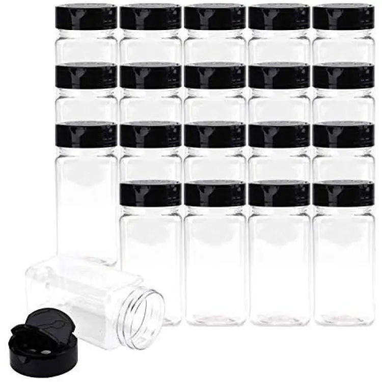 Buy 16 fl oz Empty Plastic Spice Jars with Red Lids