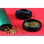 Stash Jar Herb Storage Container in Sturdy, Air Tight Aluminum from ONDAMOTA. 2.1" Wide, 1" High Holds 3.5 Gram. Keeps Fresh, Locks in Aroma. Conveniently Fits in Pocket (Green Haze)