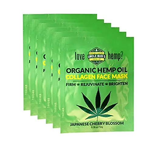 Uncle Bud’s Hemp Collagen Gesichtsmaske mit reinem Bio-Hanfseedöl – 6er-Set