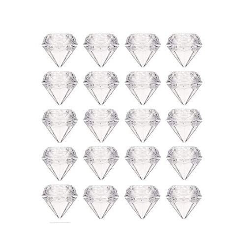 QXcom 25 Packs 5g Clear Cream Box Jars Diamond Shaped Empty Refillable Cosmetic Container Jar Pot with Lid Makeup Sample Trial Case Storage for Lip Blam Lotion Creams Eye Shadow Nails Powder Jewelry