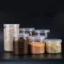 UPKOCH 10pcs Clear Plastic Airtight Food Storage Container Canister for Snacks Spice Grain Cereals 500ml