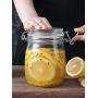 HOMELUNY Set of 4 Kitchen Food Airtight Jars Round Clear Glass Storage Jars Storage Containers Enzyme Jars for Candy, Cookie, Rice, Sugar,Flour,Snacks Keeping Food Dry & Fresh Round 700ML