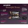 Aesthetica Brow Contour Kit - 16-Piece Eyebrow Makeup Palette - 6 Eyebrow Powders, 5 Eyebrow Stencils, Spoolie/Brush Duo, Tweezers, Brow Wax, Highlighter, Concealer & Instructions