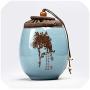 Tea Cans Ceramic Tea Pot Container For Puer Storage Chinese Pastoral Style Porcelain Mini Sealed Tea Caddy Candy Jars Canister,Ju