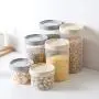 storage jar Grain container Food container Storage Box，Plastic sealed cans kitchen grains dried fruit food storage storage box, khaki trumpet