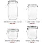 4-Pieces Household Airtight Canister Set (Clear Glass) with Lid Waterproof and Airtight Storage Glass Jar Dry Food Pantry Multi-Purpose Food Storag Container-Includes 1 each 1.5L 1L 0.76L 0.5L