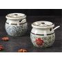 Mini Spice Jars Kitchen ceramic spice box Japanese hand-painted with spoon spoon seasoning box