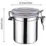 Bouteille en Acier Inox pour Conservation Alimentaire avec Bouchon Transparent et Serre-Bouchon - Récipient Atmésphérique Stylépour Café, Tabac, Farine, Sucre Bouteille en Acier Inox pour Conservation Alimentaire avec Bouchon Transparent et Serre-Bouchon - Récipient Atmésphérique Stylépour Café, Tabac, Farine, Sucre