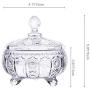Glass Transparent Candy Jar with Crystal Engraved Food Storage Jar Jewelry Storage Box Dried Fruit Jar for Home Office and Party (Small)