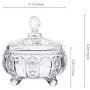 Bocal Transparent en Verre avec Gravures Cristallines pour Stockage de Nourriture, Boîte de Rangement pour Bijoux, Bocal pour Fruits Séchés - Petit Bocal Transparent en Verre avec Gravures Cristallines pour Stockage de Nourriture, Boîte de Rangement pour Bijoux, Bocal pour Fruits Séchés - Petit