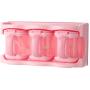 3 Pieces Seasoning Boxes Clear Seasoning Rack Spice Pots Storage Container Condiment Jars With Cover(green)