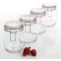 Gibson Home Cottage Chic 4 Pack 22 Ounce Glass Storage Jar Set, Red Gibson Home Cottage Chic 4 Pack 22 Ounce Glass Storage Jar Set, Red