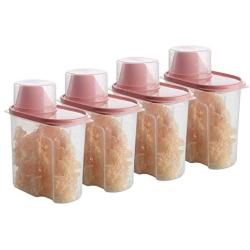 storage box XIAOXIAO Kitchen Large Sealed Cans Multi-Grain Jars Sundries Storage Tanks Plastic Food Storage Boxes (Color : Pink, Size : S)