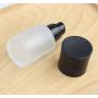 2 Pcs 30ML 1OZ Upscale Empty Refillable Frosted Glass Pump Bottle Liquid Foundation Container Dispenser Storage Vial Lotion Essence Emulsion Sample Case for Travel