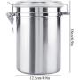 Airtight Coffee Container,ASHATA Stainless Steel Coffee Bean Storage Jars Vacuum Sealed Storage Jar for Sugar Tea Bean with Clear and Transparent Cover(XL)