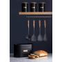 Typhoon Otto Tea, Coffee and Sugar Storage Canister with Bamboo Lid, Set of 3, Black, 1 Litre