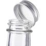 12 oz Clear Glass Vintage Bottle with Silver Aluminum Cap (12 pack) + Labels for Sauce, Dressings, Syrup, and Marinades