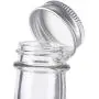 12 oz Klar Glas Vintage Flasche mit Silber Aluminium Verschluss (12er Pack) + Etiketten für Soßen, Dressings, Sirup und Marinaden