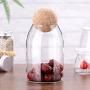 BESTONZON Glass Jar with Airtight Seal Wood Lid Ball 800ML Clear Candy Jar Mason Jars Food Storage Canister for Serving Tea Coffee Spice Sugar Salt Size M